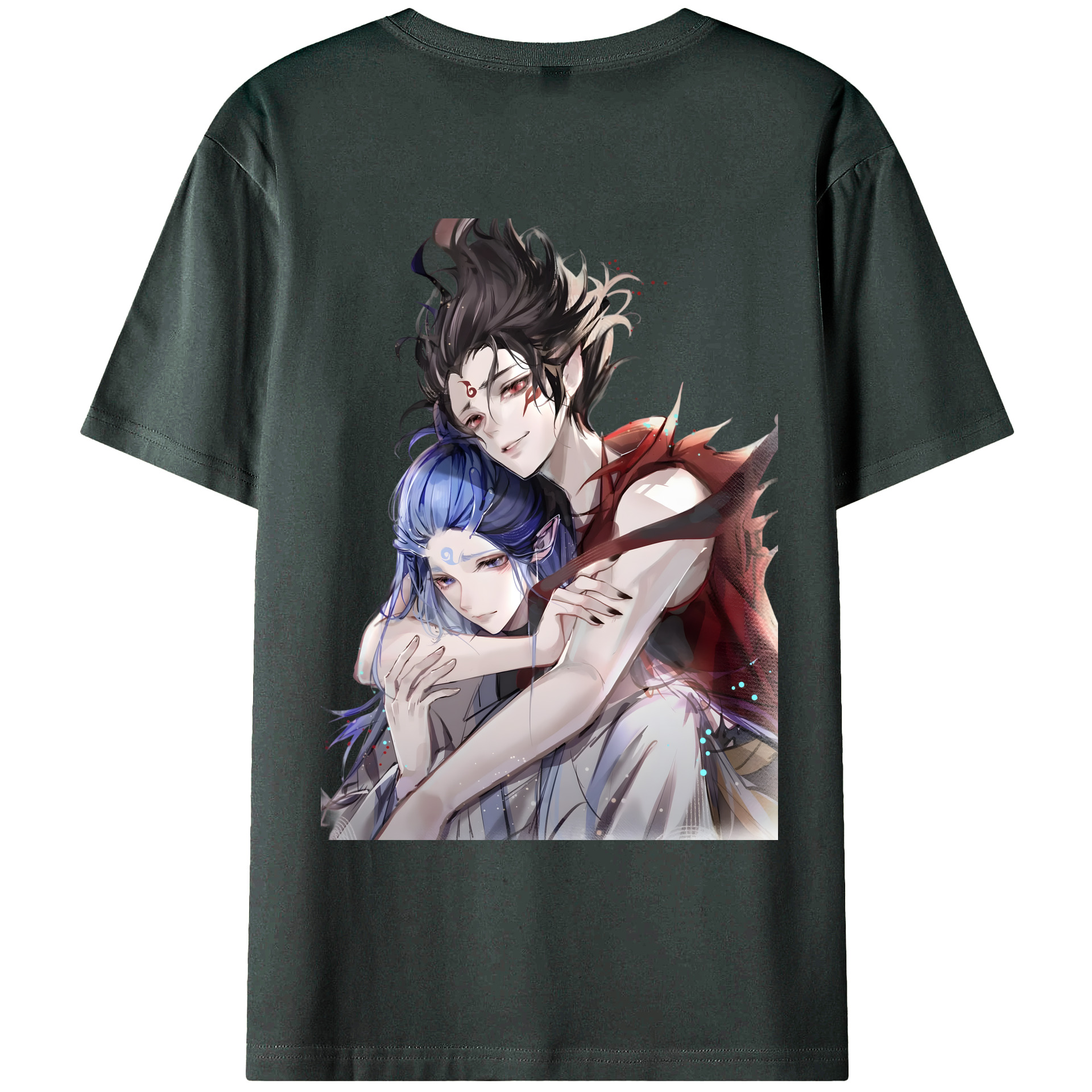 （画像用） Ne Zha 2 ナタ 魔童の大暴れ 綿100％ メンズ半袖Tシャツ（バックプリント） 通気性